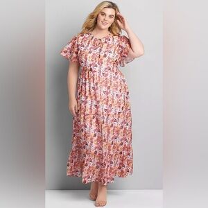 Lane Bryant Chiffon Ruffle-Hem Maxi Dress